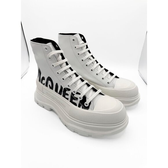 Alexander McQueen Tread Slick Boot Graffiti Optic White US 11 - Picture 2 of 11